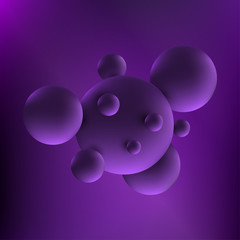 Molecule or atom. 3D concept illustration. Abstract structure for science or medical background.