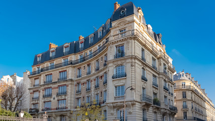 Paris, beautiful villa Montmorency in Auteuil area, luxury buildings
