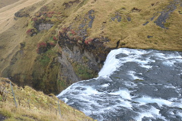 Skógafoss  waterfall view from abov