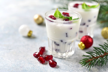 White christmas mojito in a glasses.