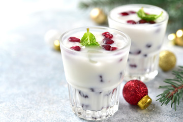 White christmas mojito in a glasses.