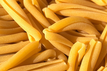 Uncooked italian casarecce pasta