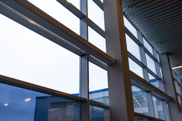 Fototapeta premium modern constructions from metal beams and glass