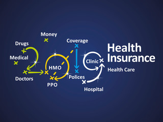 Health Insurance 2019 blue background vector
