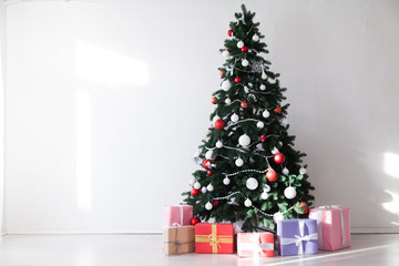 Fototapeta na wymiar Merry Christmas Christmas greeting gifts holiday Santa Christmas tree cones