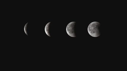 Four phases of the Lunar Eclipse in 2018