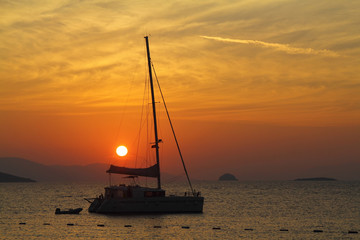 Seaside town of Turgutreis and spectacular sunsets