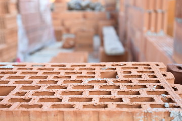 Obraz na płótnie Canvas Construction bricks. (closeup)