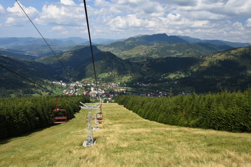 Chairlift trip at the Rodna Nationa Park, Romania.