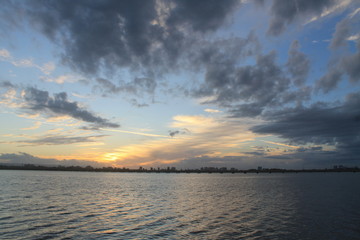 sunset over the lagoon