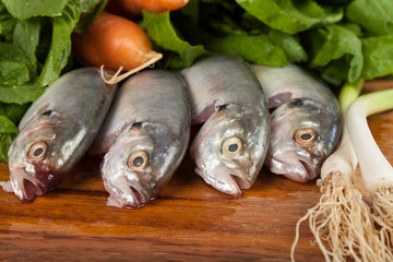 sea food fish and vegetables