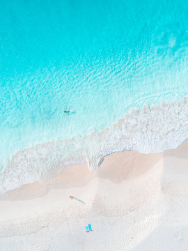 Beautiful aerial view of a Seychelles beach