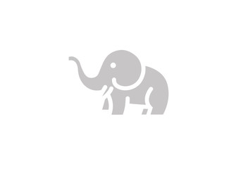 Cute elephant with Hose up and horns logo vector design