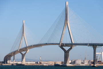 The Constitution Bridge of 1812 is a cable-stayed bridge that crosses the Bay of Cádiz, giving access to Cádiz from the mainland, being the third access to the city	