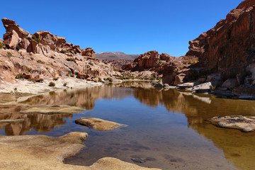Fototapeta na wymiar Landscape of the Laguna Negra (Black Lagoon), Altiplano, Bolivia.