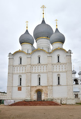 Fototapeta na wymiar Assumption Cathedral (1682—1688) in Rostov Kremlin, Rostov, one of oldest town and tourist center of Golden Ring, Yaroslavl region, Russia