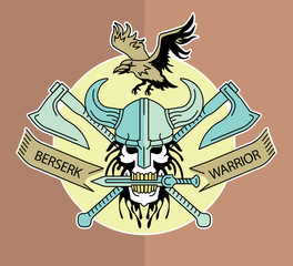 Viking Scull Logo Emblem Color