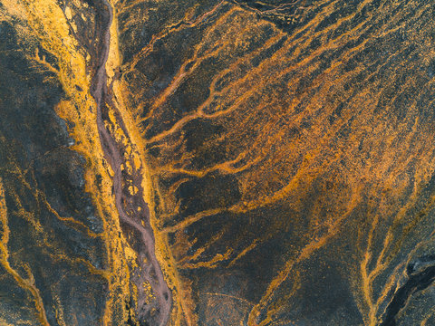 Aerial view on glacier delta in Iceland III
