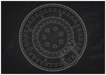3d model of gears on a black