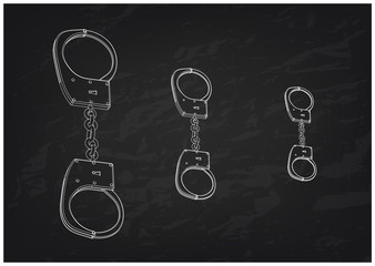 3d model of handcuffs on a black