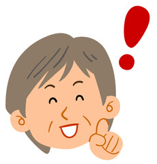 シニアの女性　解決　表情
