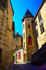 Buildings in the town center of Sarlat-La-Caneda in the Dordogne region of France