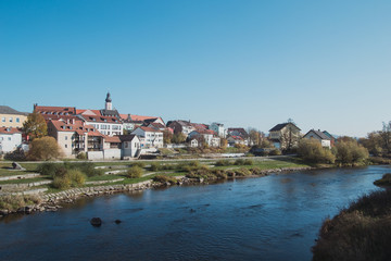 Fototapeta na wymiar Beautiful scenery of the small town of Cham, Bavaria, Germany