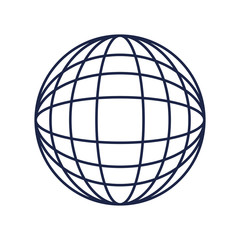 globe world sphere on white background