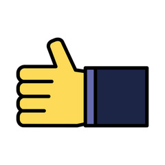 hand like trump up on white background