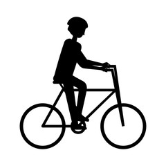 man riding bike adventure silhouette