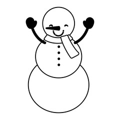 winter season snowman character with scarf