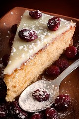 PASTEL DE BIZCOCHO CON COBERTURA DE CHOCOLATE BLANCO
