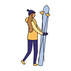 woman skiing in the winter season