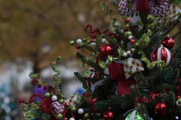 Fototapeta na wymiar Outdoor Christmas decorations in the park