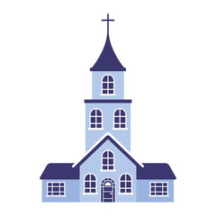 church bulding on white background