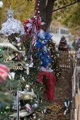 Outdoor Christmas decorations in the park