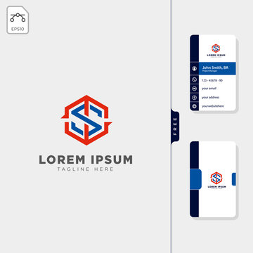 sport initial ts, ms logo template, free business card design