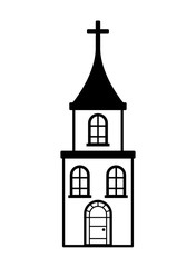 church cross building on white background