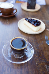 Black coffee in a glass
