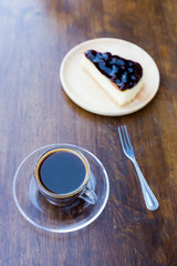 Black coffee in a glass