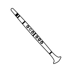 clarinet musical instrument on white background