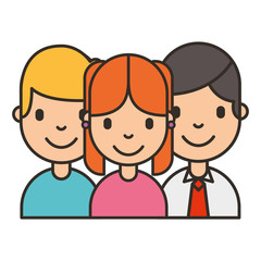 group people team on white background