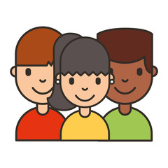 Fototapeta premium group people team on white background