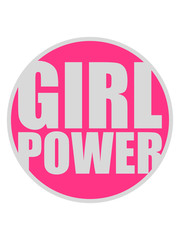 rund kreis girl power text spruch cool weiblich frau mädchen stark erfolgreich boss chef logo design heldin