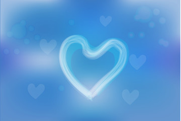 Hearts in the sky vector background