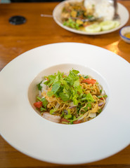 Thai style food Spicy seafood noodle