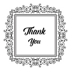 Flower composition with the text thank you vector art