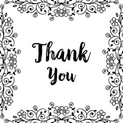 Flower composition with the text thank you vector art