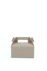 Kraft Paper portable box over white background