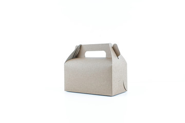 Kraft Paper portable box over white background